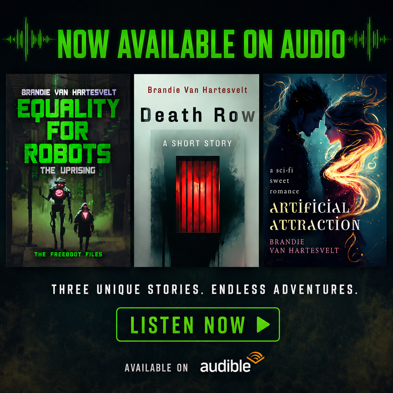 Three Audiobooks. Three Worlds. Now on Audible.